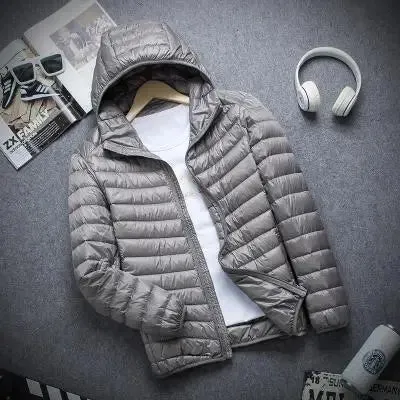 Men's Lightweight Hooded Winter Slim Down Jacket