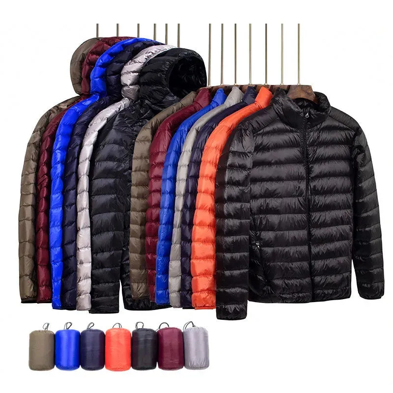 Men's Lightweight Hooded Winter Slim Down Jacket