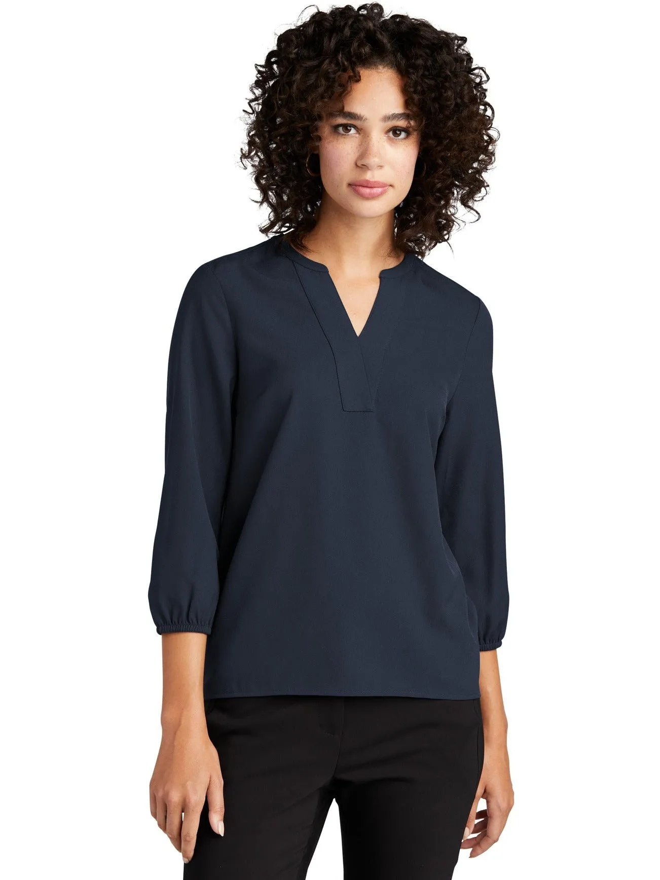 Mercer Mettle Ladies Stretch Crepe 3/4-Sleeve Blouse