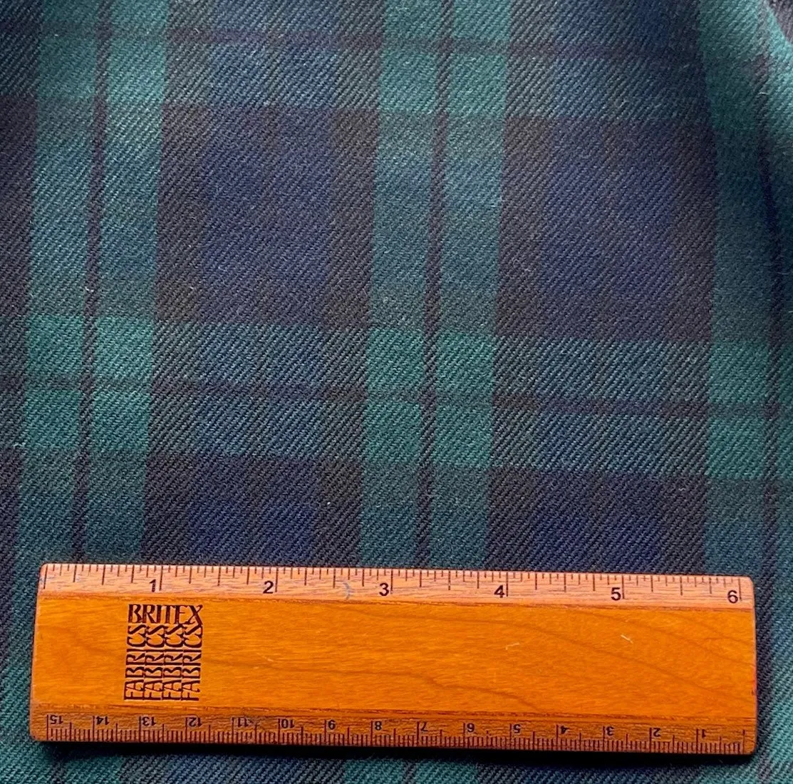 Mid-Weight Selvedged Black Watch Virgin Wool Tartan Plaid (Made in Italy)