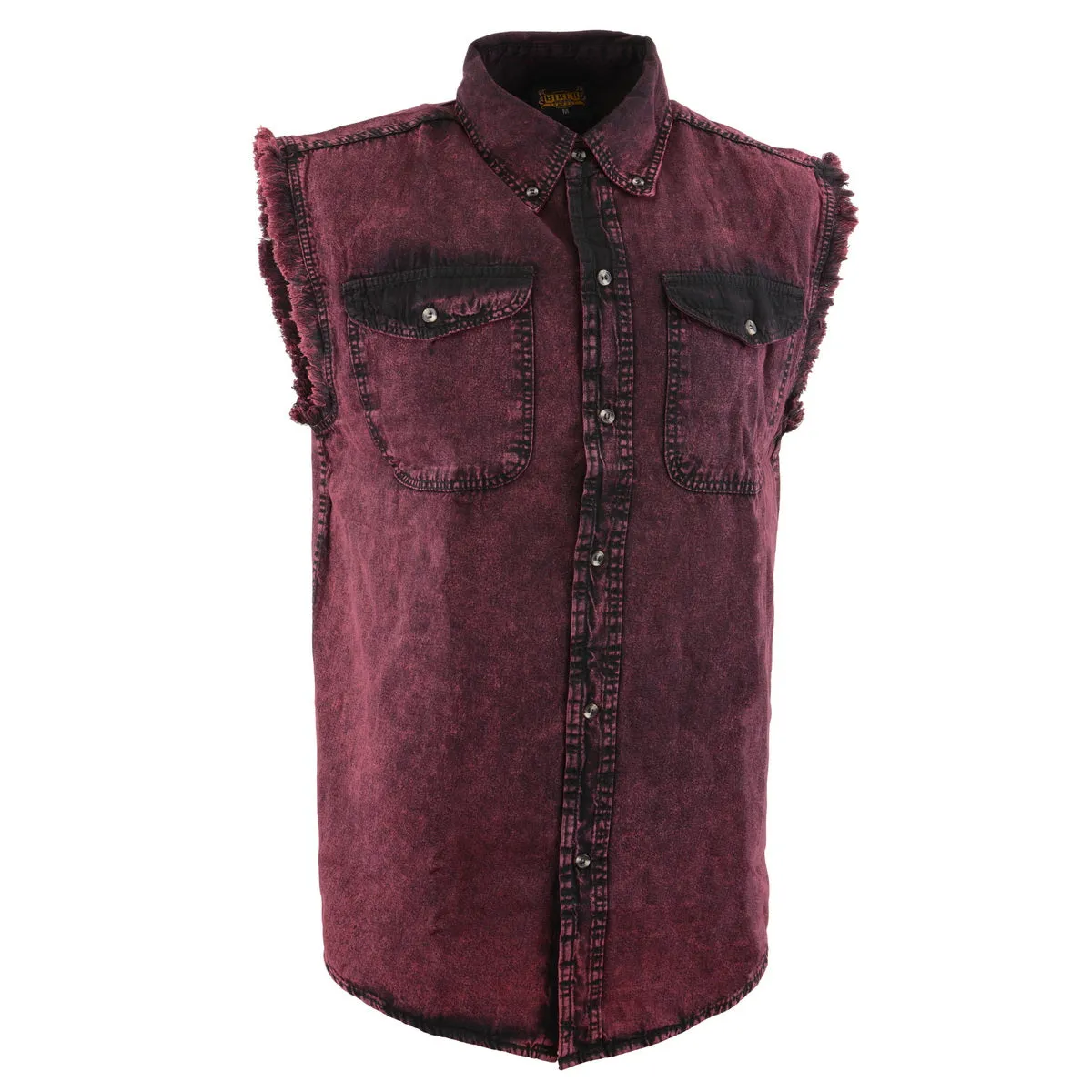 Milwaukee Leather MDM11677 Men’s Magenta Classic Button-Down Cut Off