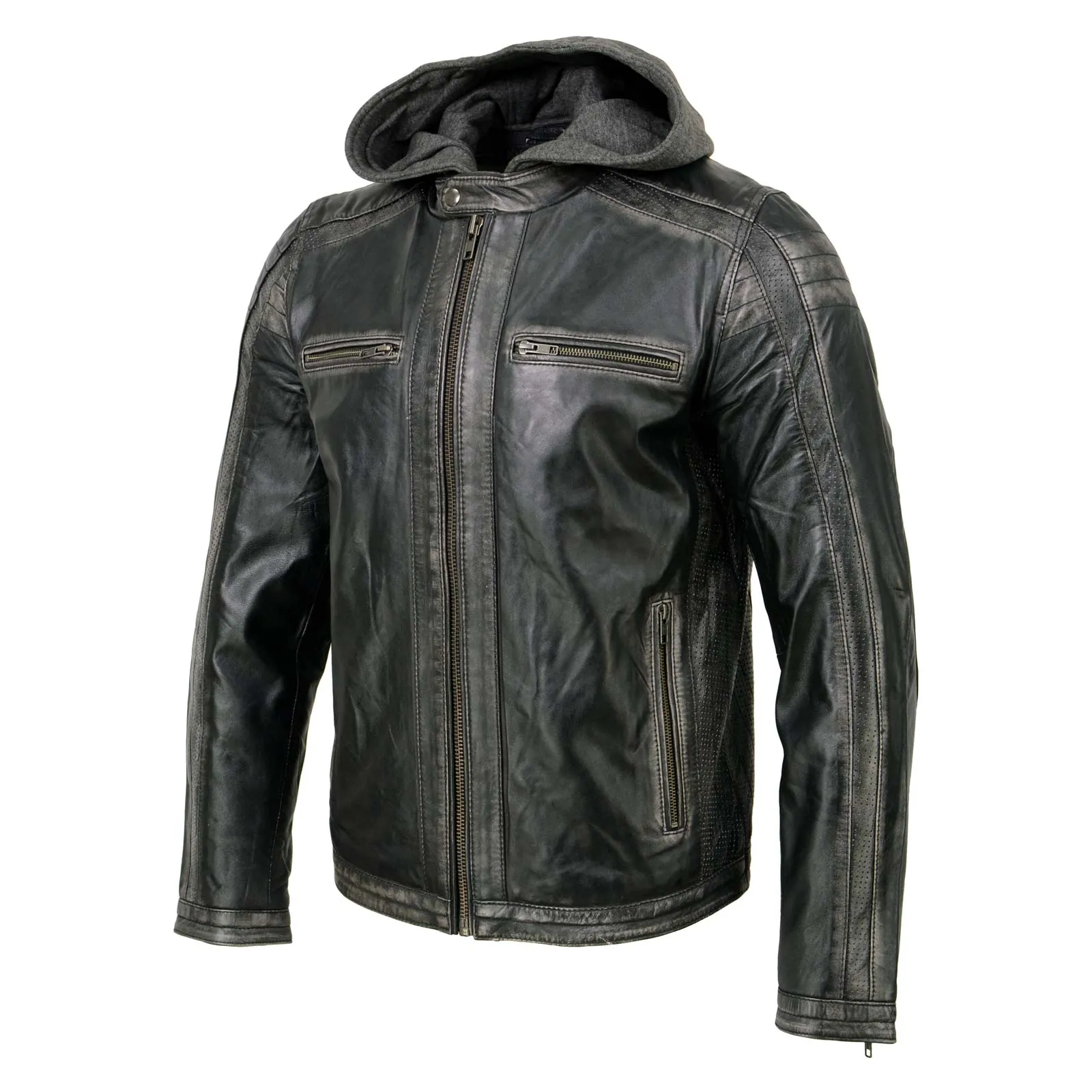 Milwaukee Leather SFM1846 Men's Black Fashion Casual Leather Jacket