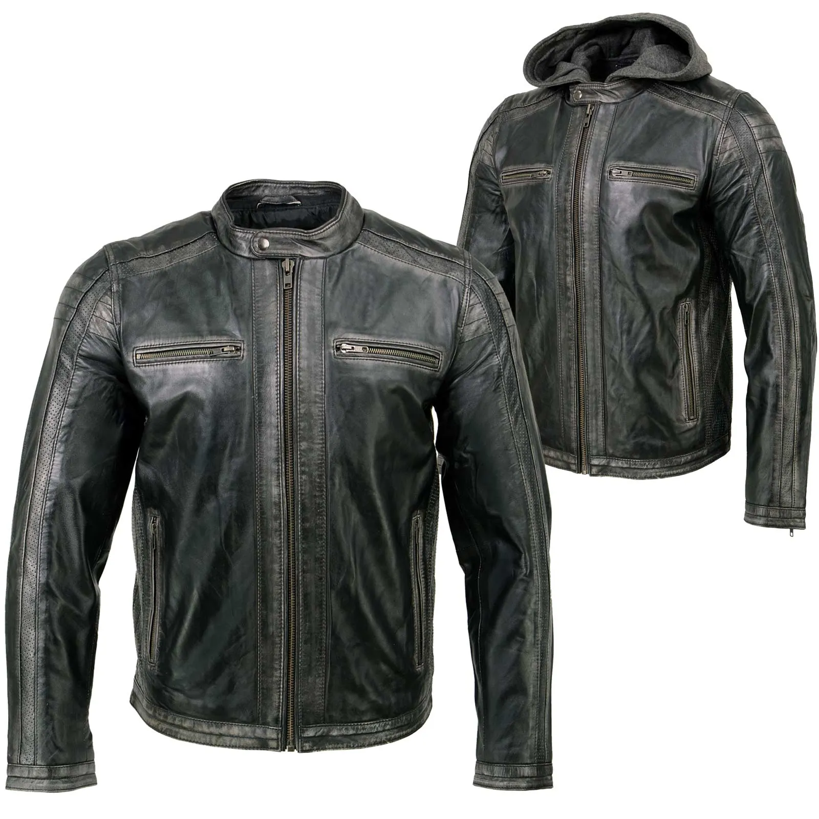 Milwaukee Leather SFM1846 Men's Black Fashion Casual Leather Jacket