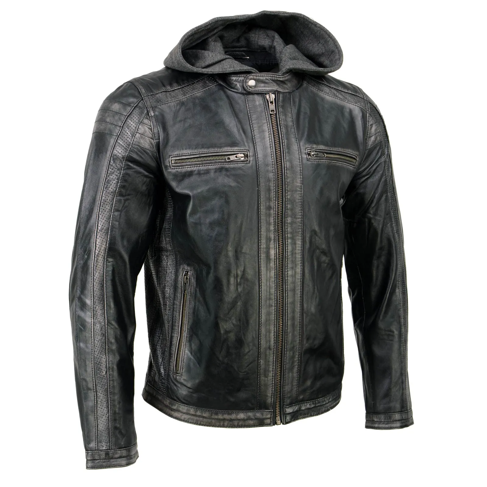 Milwaukee Leather SFM1846 Men's Black Fashion Casual Leather Jacket