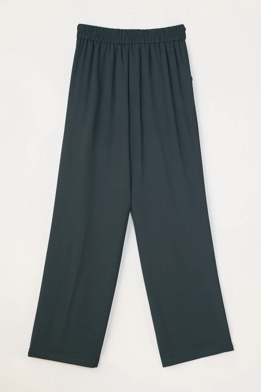 Mist Grey Knotted Waist Korean Pants