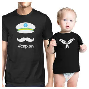 My Captain Black Funny Dad Baby Matching Outfits Baby Shower Gifts