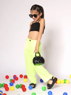 Neon Nights Crop Top and Loose-Fit Pant Set