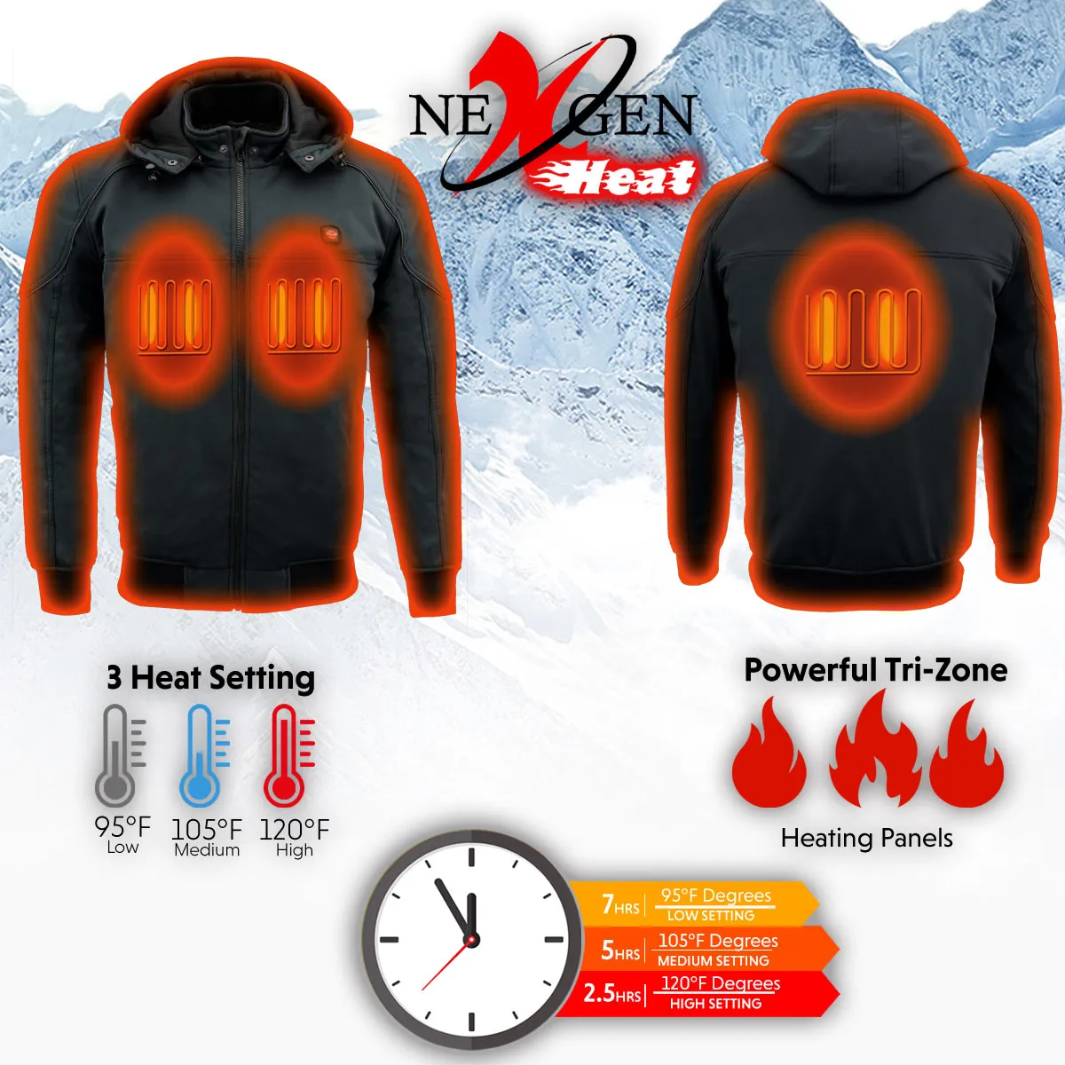 Nexgen Heat MPM1761SET Men’s Black 'Heated' Soft Shell Racing Style