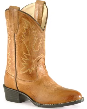 Old West Youth Girls Corona Calfskin Cowboy Round Toe Boots Style 1129Y