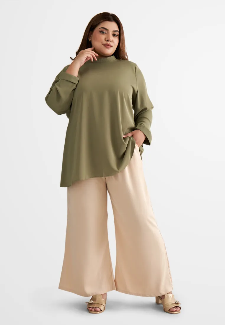 Palmira Smooth Wide Leg Pants - Blue