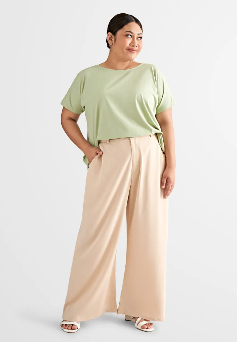 Palmira Smooth Wide Leg Pants - Blue