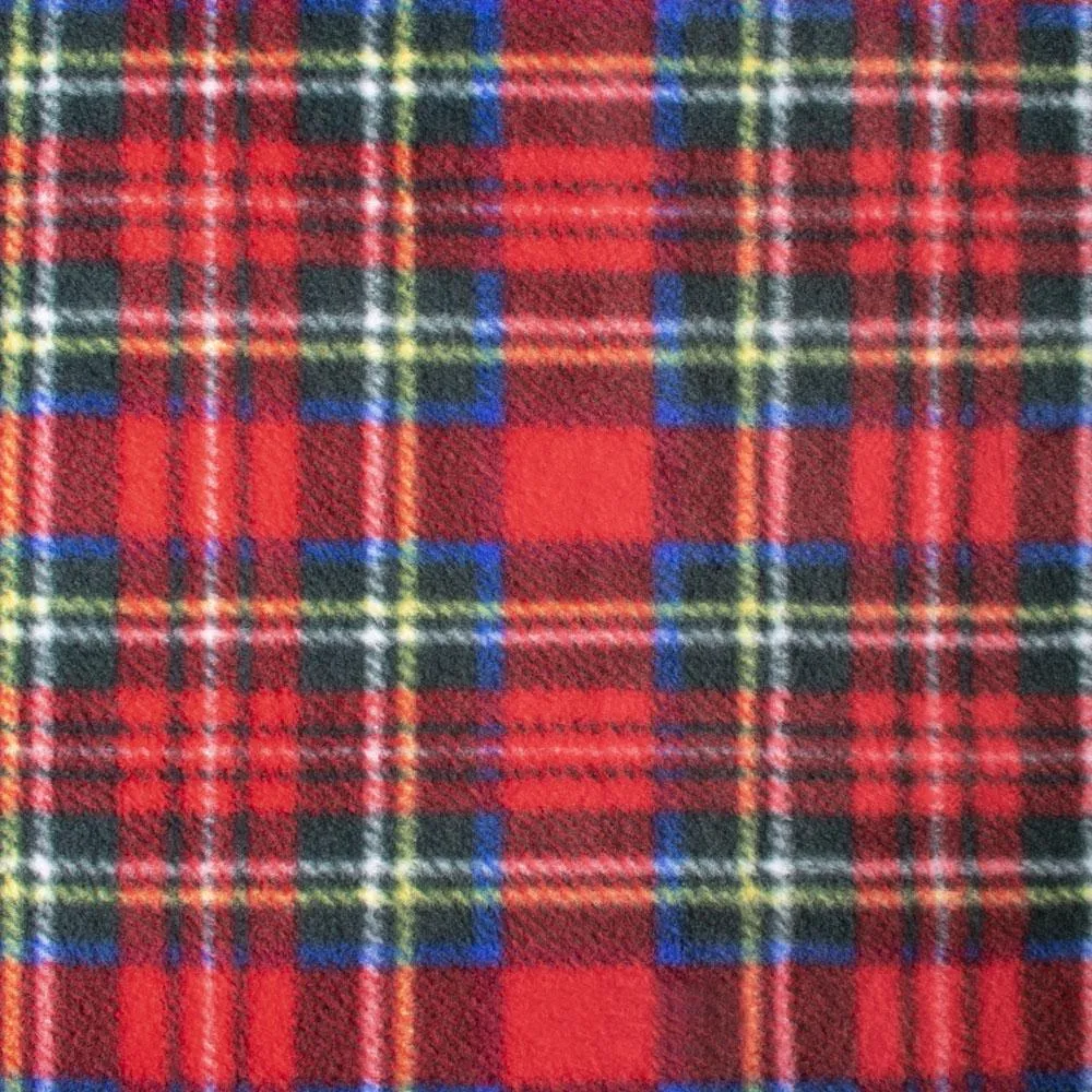 PLAID Bonded to Fleece - Stewart - Red / Yellow