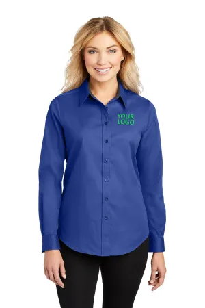 Port Authority Ladies Branded Easy Care Shirts, Royal/ Classic Navy