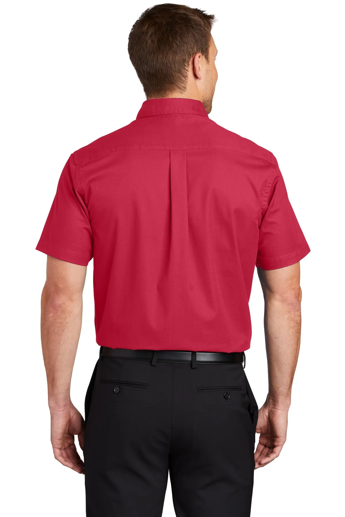 Port Authority Short Sleeve Easy Care Custom Shirts, Red/Light Stone