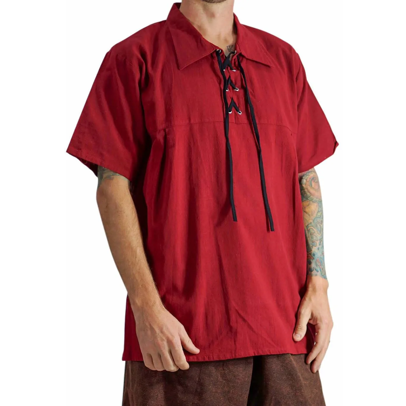 'Renaissance Shirt', Short Sleeves - RED