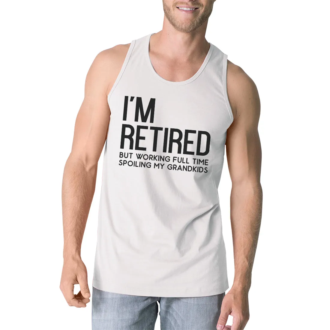 Retired Grandkids Mens Unique Comfortable Graphic Sleeveless Top