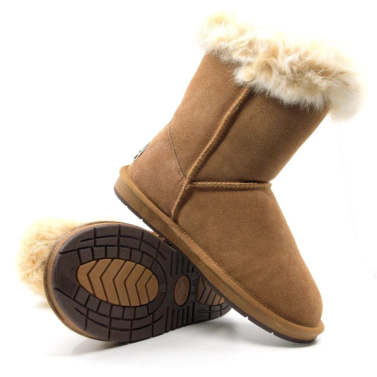 Short Button Fur UGG Boots