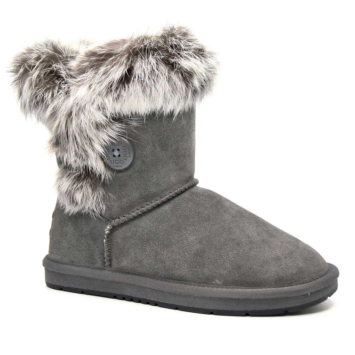 Short Button Fur UGG Boots