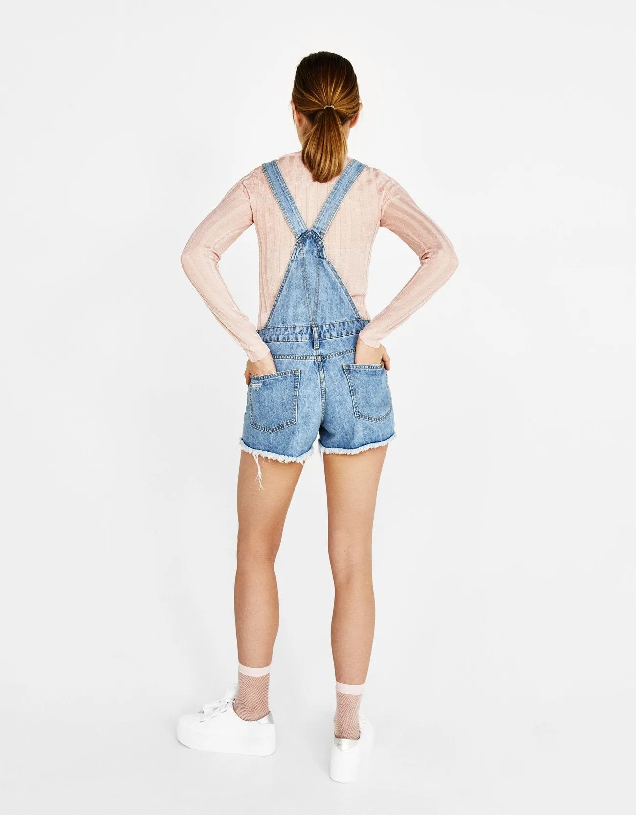 Short denim dungarees