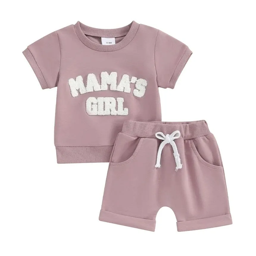 Short Sleeve Mama's Girl Baby Set