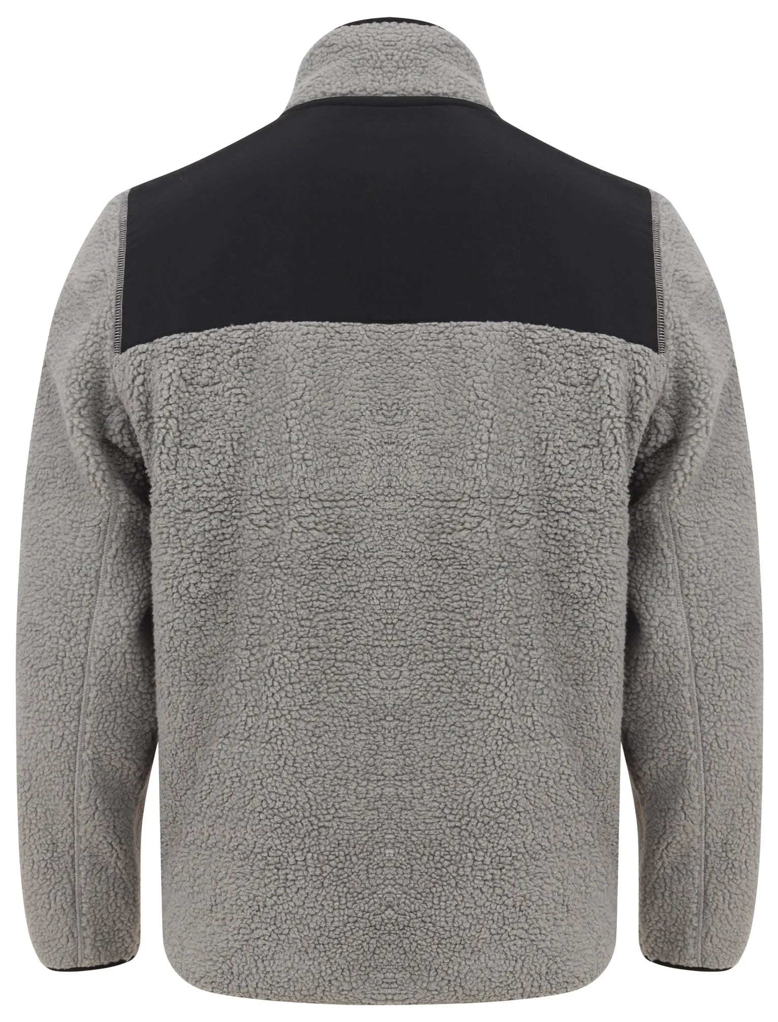 Southwell Teddy Borg Fleece Funnel Neck Hoody in Ghost Grey - Tokyo Laundry