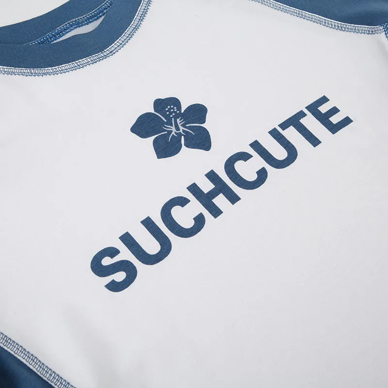 Suchcute Letter Print T-Shirt