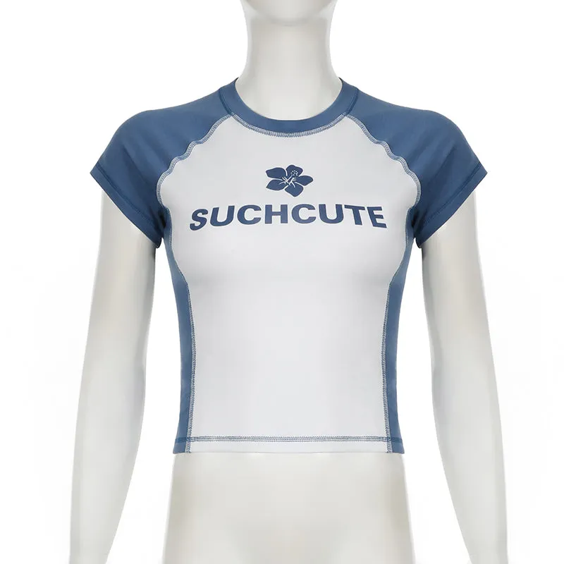 Suchcute Letter Print T-Shirt