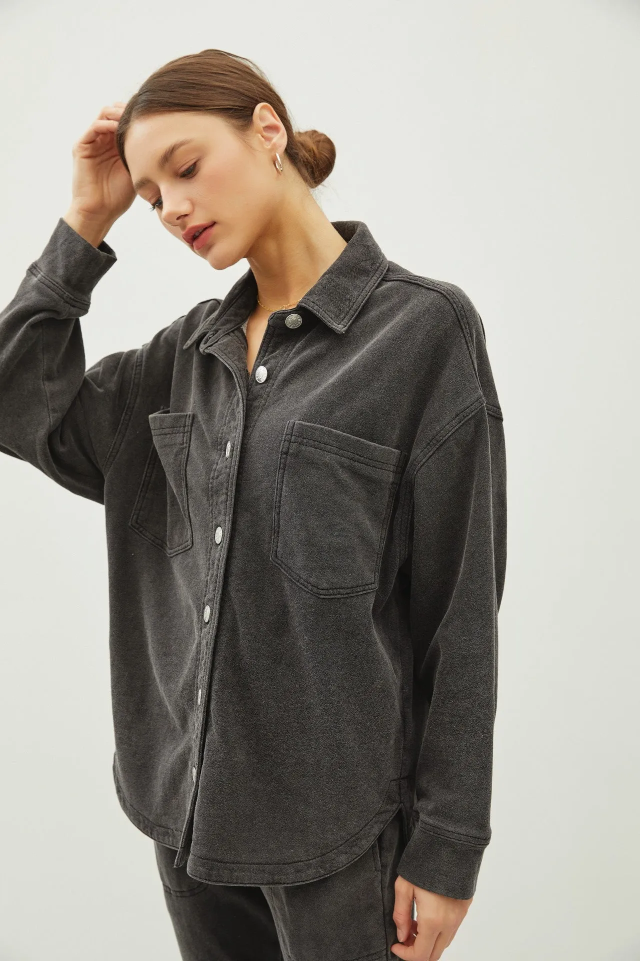 Ultra Soft Denim Wash Oversize Shacket