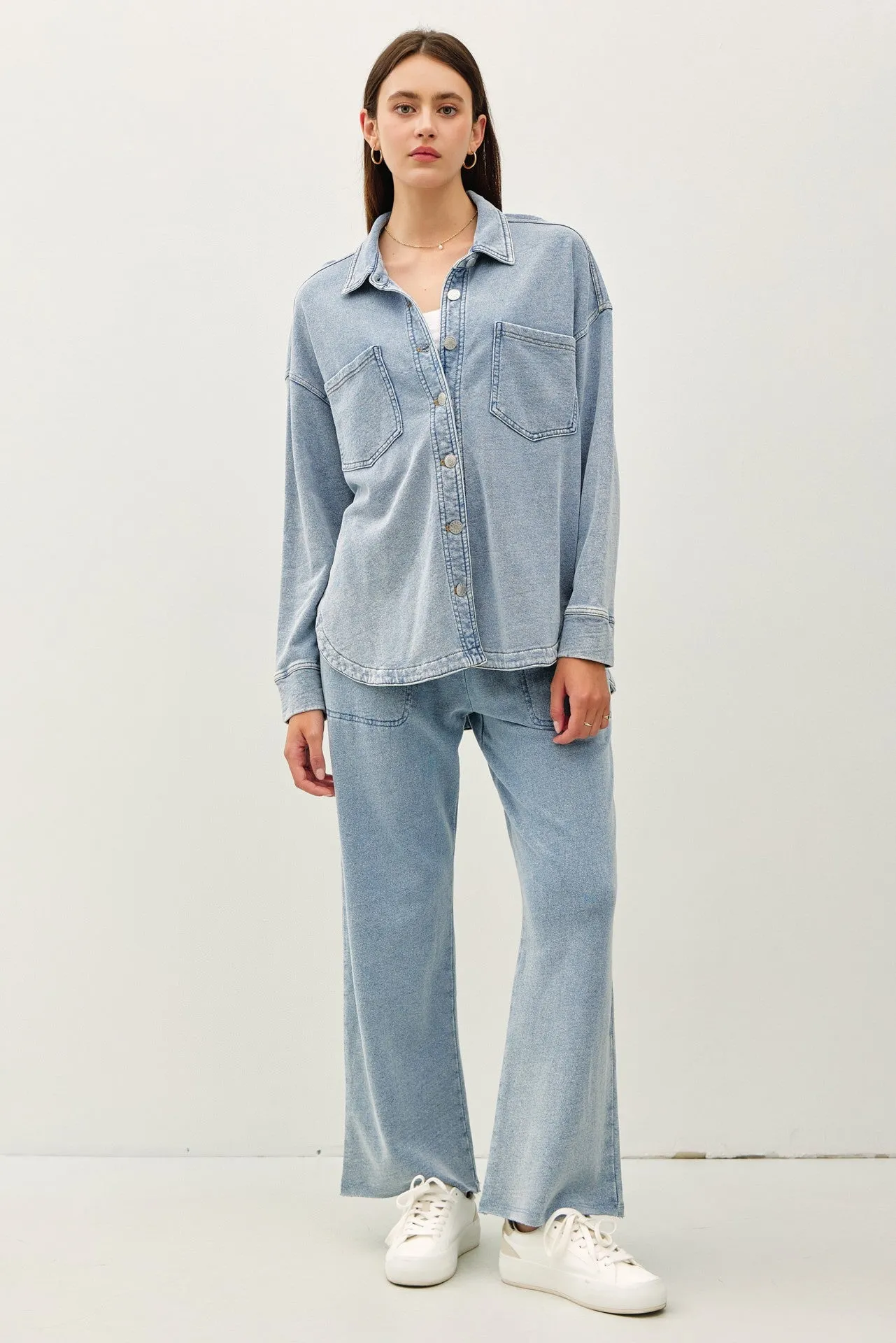 Ultra Soft Denim Wash Oversize Shacket