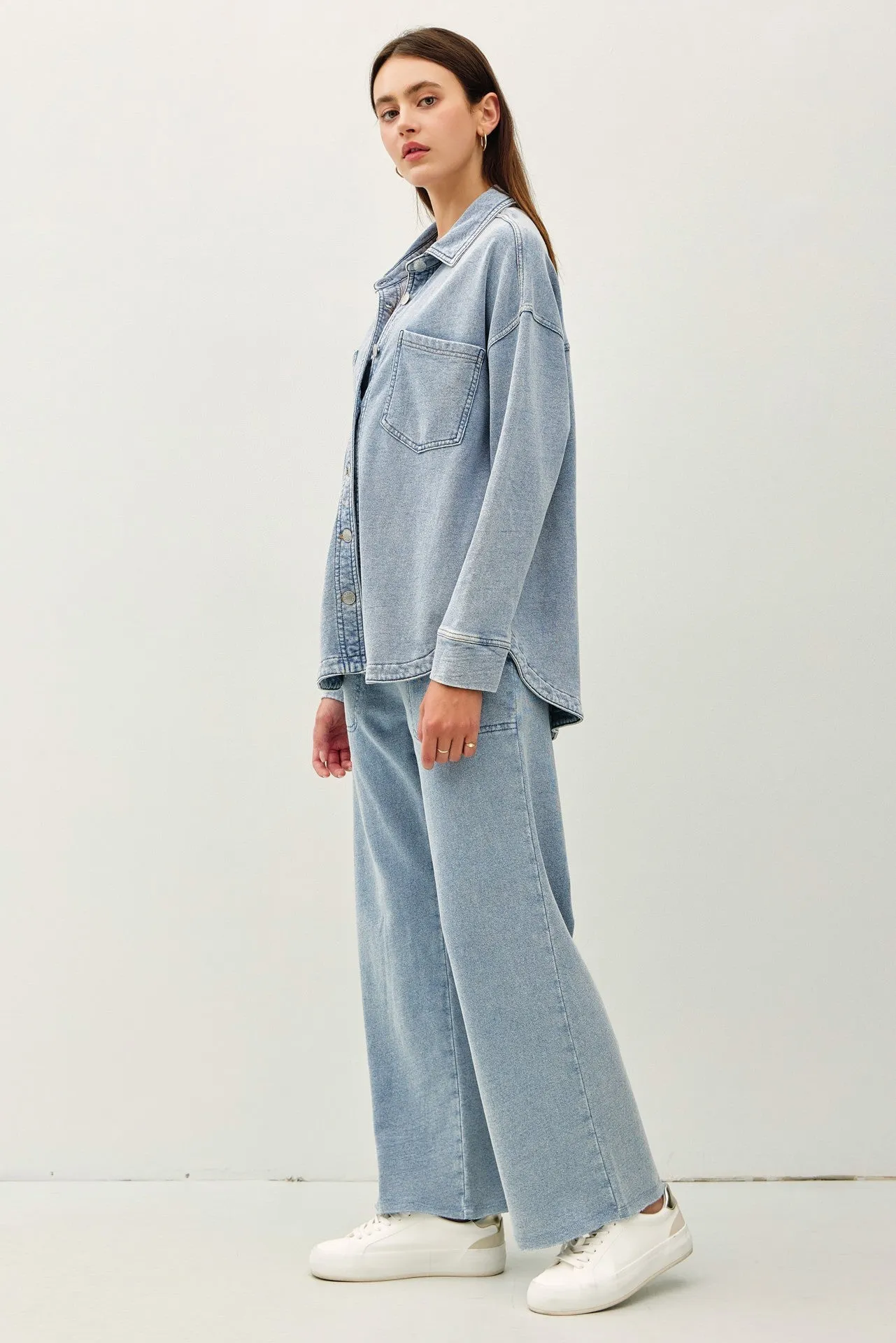 Ultra Soft Denim Wash Oversize Shacket