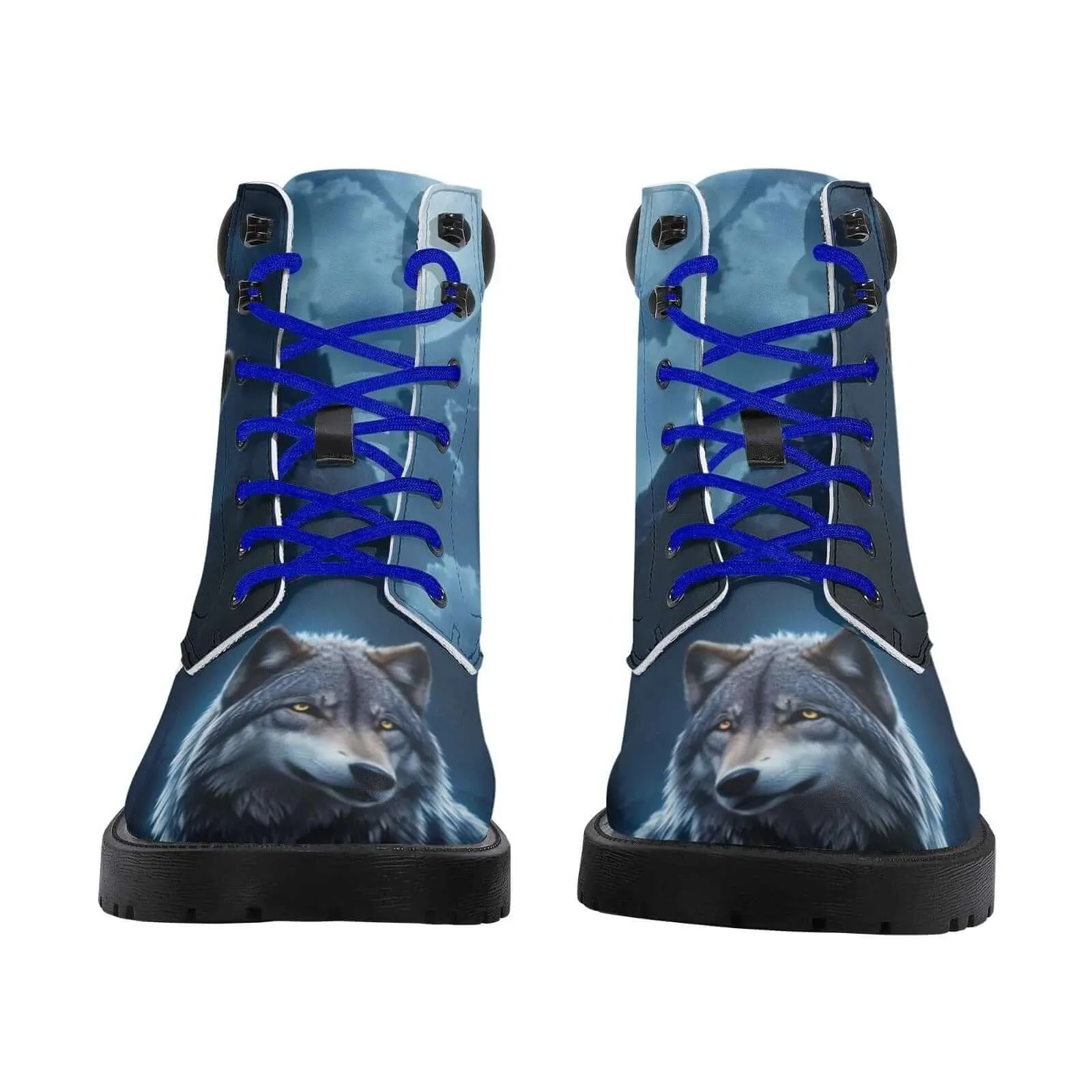 Unique Wolf Design Printed Boots