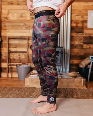 Venture Recycled Base Layer Legging - Charcoal Camo Pattern