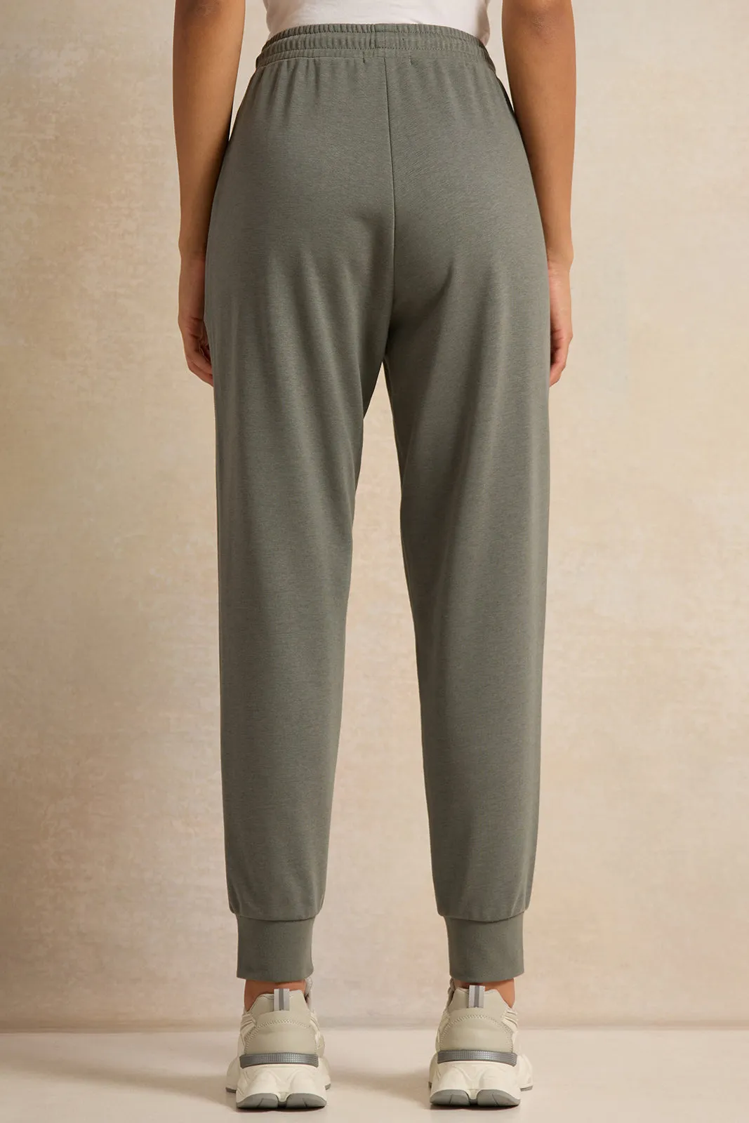 Women Grey Placement Print Active Pants