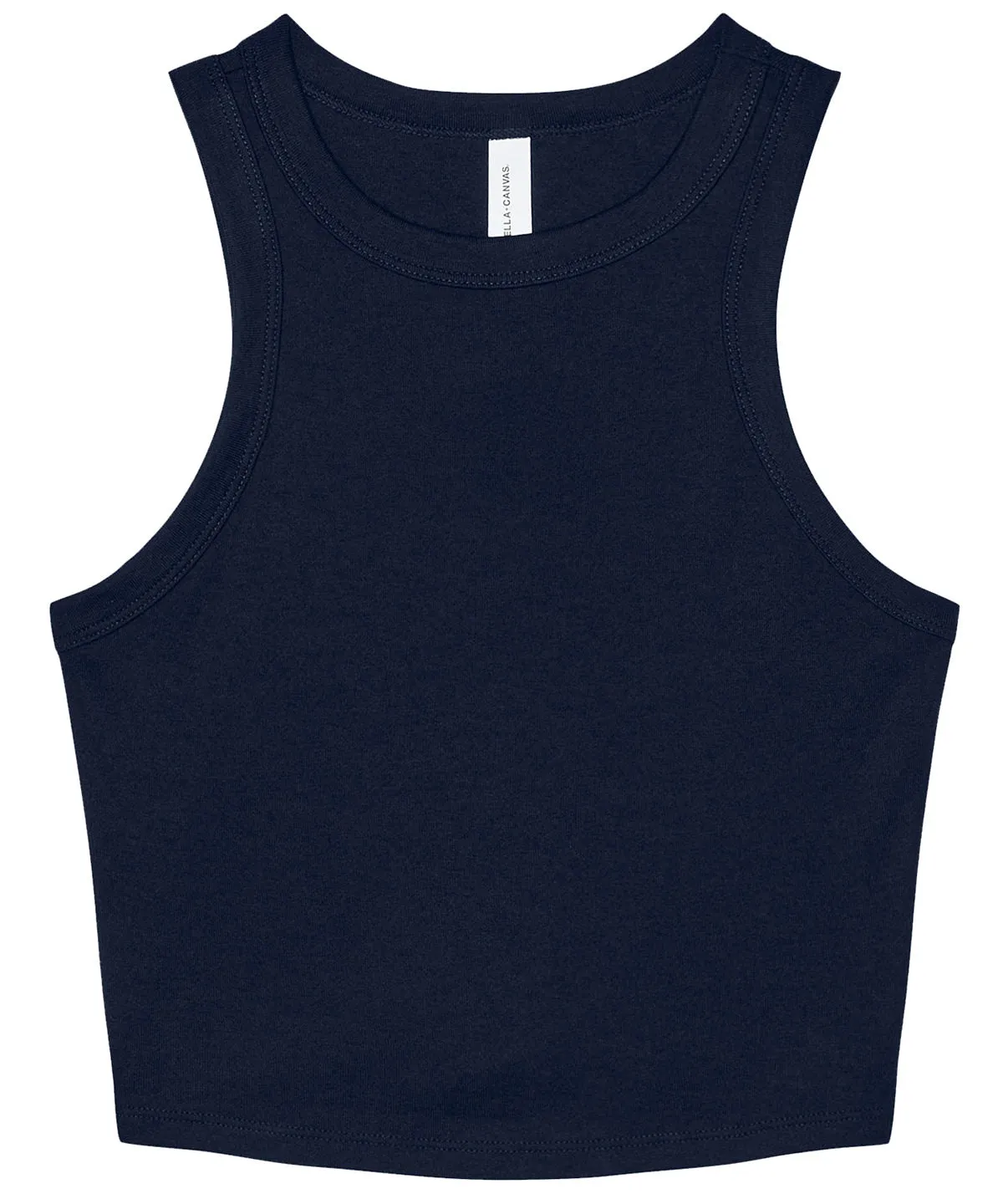 Womens micro rib racer tank | Solid Navy Blend