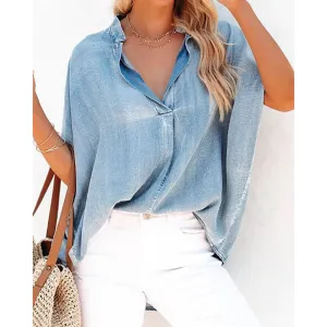 Women's Oversize Denim Blouse