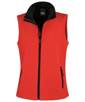 Womens printable softshell bodywarmer | Red/Black