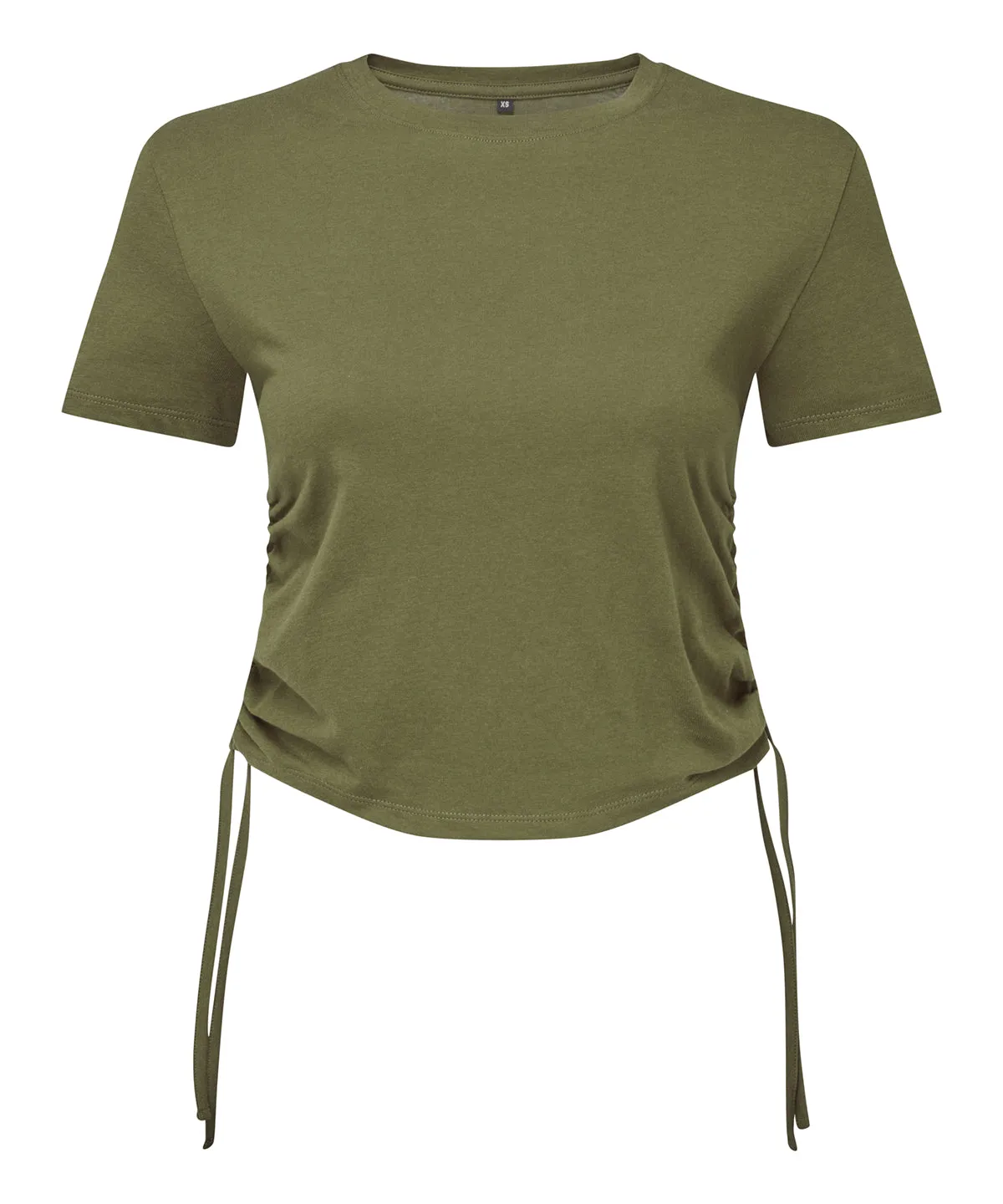 Womens TriDri® ruched crop top | Olive