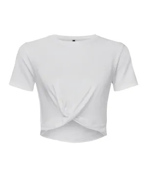 Womens TriDri® twist crop top | White