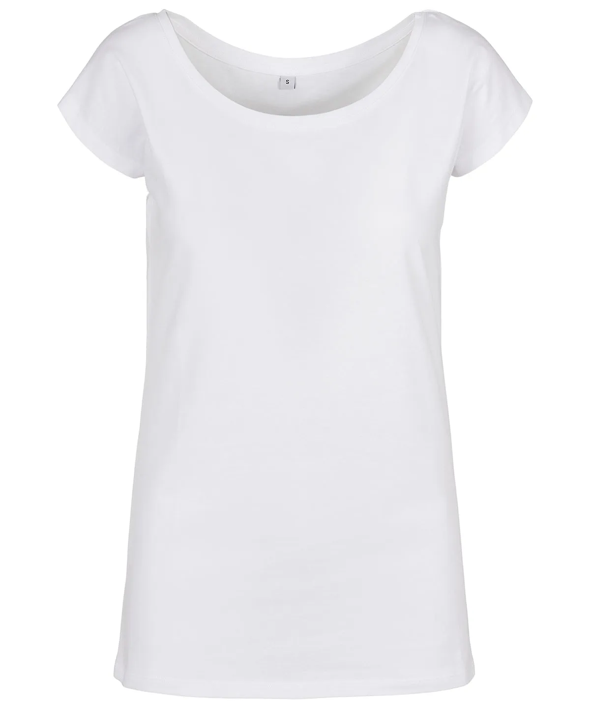 Womens wide neck tee | White